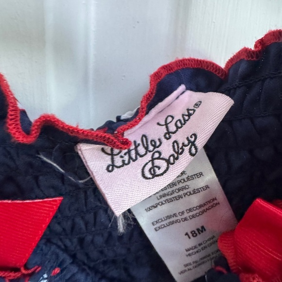 NWOT Little Lass Baby 18M Patriotic Red White & Blue Girls Bubble TankTop Blouse - Picture 4 of 6